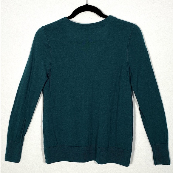 Halogen 100% Merino Wool Dark Green V-Neck Cardigan Sweater size large - Picture 12 of 12